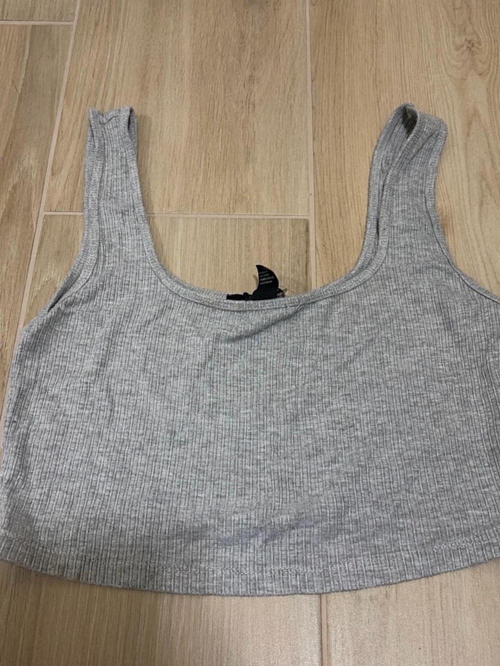Women’s Ribbed Tank Crop Top - Gray